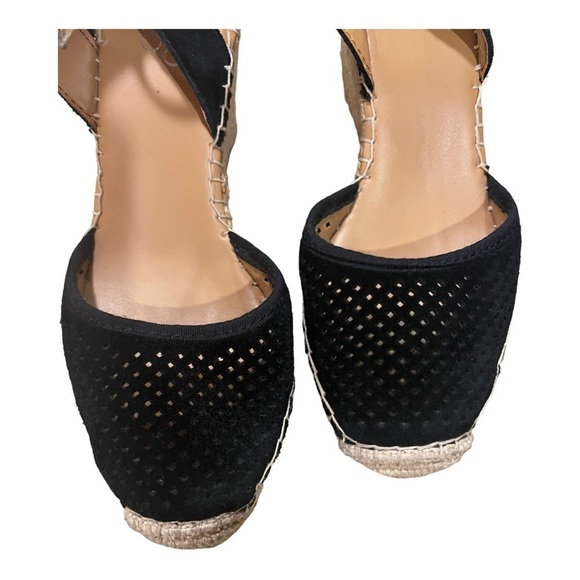 Franco Sarto | Mirage 2 Black Suede Wedge Espadrille sandals women’s 8 - Picture 4 of 10